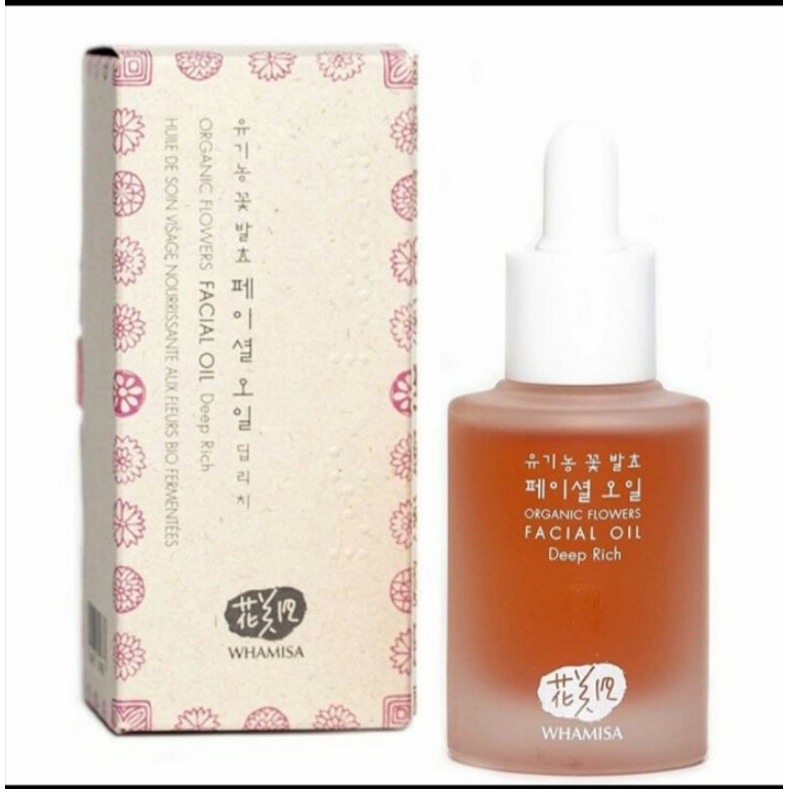 WHAMISA Organic Flowers Facial Oil - Deep rich 0.8fl