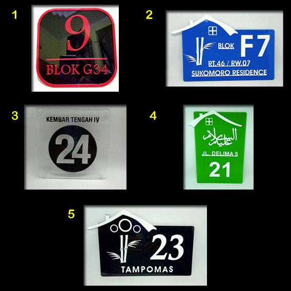 

Nomor Rumah Akrilik Simple