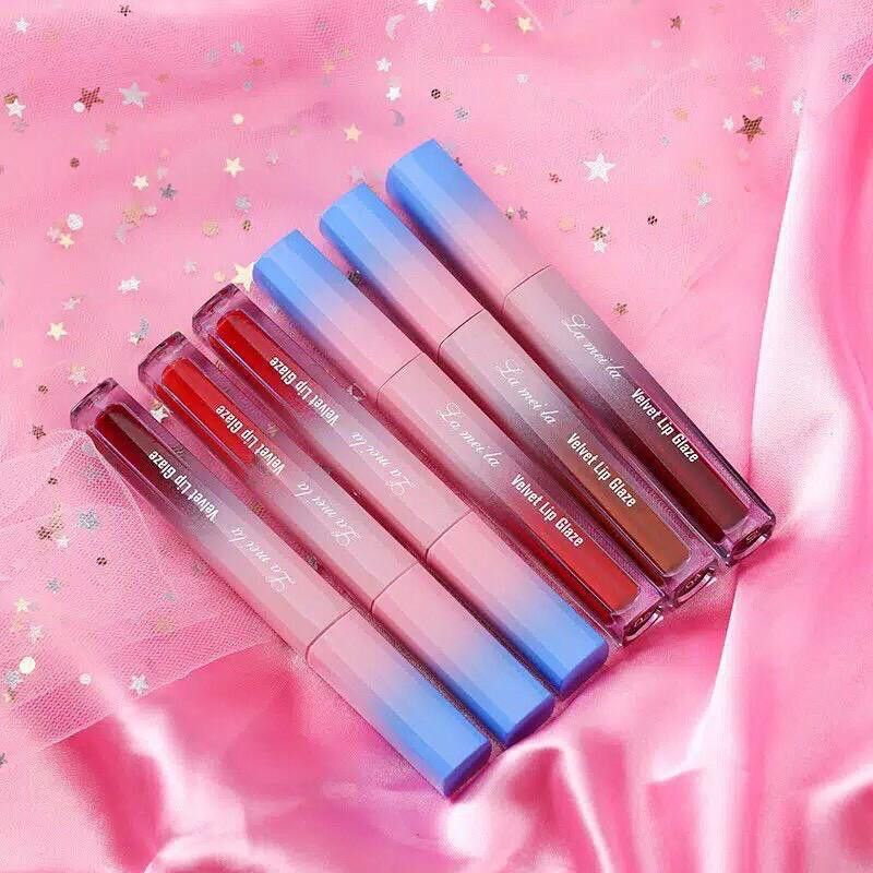 Lameila 1011 Lipstik Velvet Lip Glaze / Lameila Lipstick Cair 6 Warna Tahan Air Tahan Lama