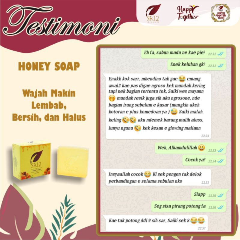 SABUN MADU HERBAL / HONEY SOAP SR12 / MENCERAHKAN WAJAH / SABUN WAJAH KULIT KERING BPOM