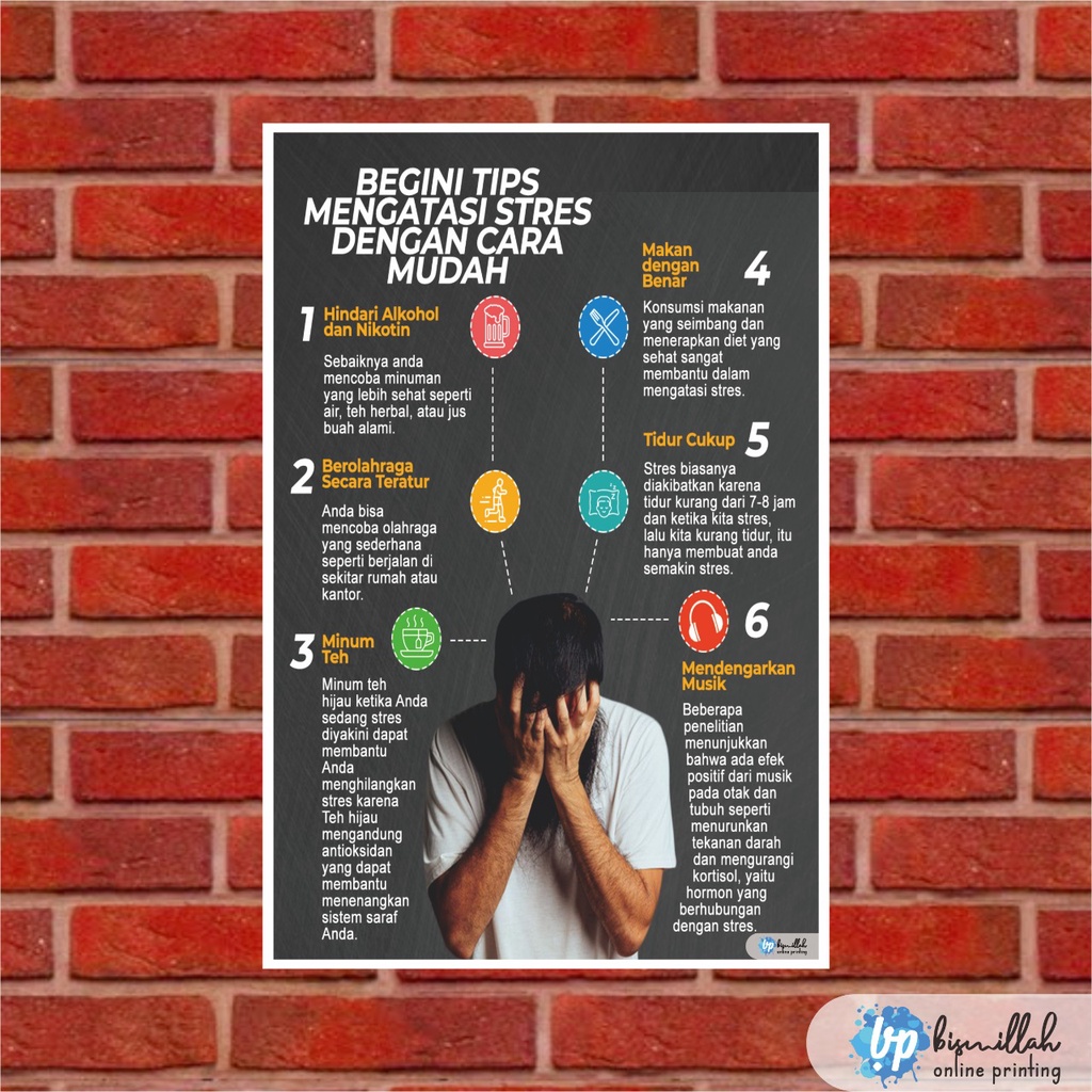 

Poster Kesehatan Begini Tips Mengatasi Stress dengan cara mudah