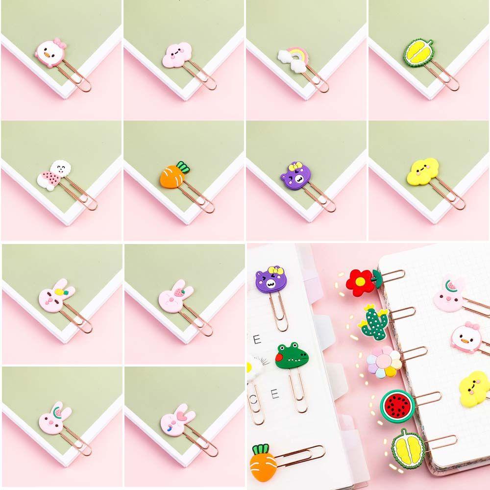 Klip Kertas Nanas Silicone Stationery Bunga Organizer Kartun Clip Holder