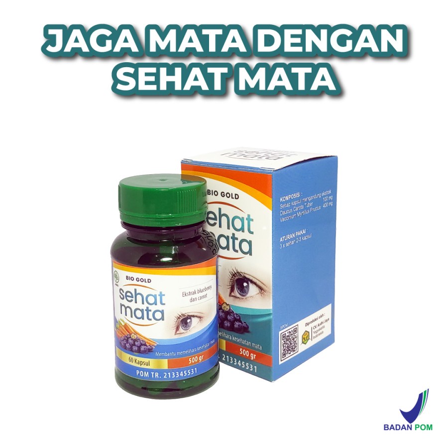 Kapsul Sehat Mata Bio Gold Ekstrak Wortel Dan Bilberry Suplemen Untuk Atasi Masalah Mata Minus Buram