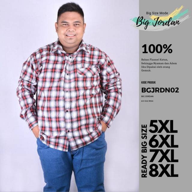 Kemeja Flanel Big Size / Kemeja Kotak-kotak / Kemeja Pria Big Size / Kemeja Pria Jumbo Size