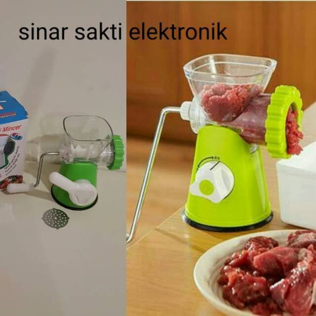 Huamei mincer / Meat Grinder Manual / Mesin Penggiling Daging Sayur Pasta / Gilingan Meat Mincer