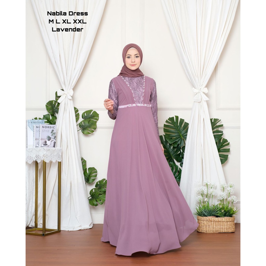AM_FASHION>> NABILA DRESS GAMIS NABILA DRESS PESTA MEWAH GAMIS PESTA DRESS KONDANGAN GAMIS CERUTY BA