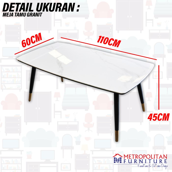 Meja Tamu Marmer Granit Minimalis Coffee Table Modern