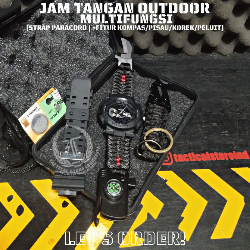 Jam Tangan Paracord Custom - Jam Tangan Tactical Outdoor Survival TSI SERIES #06