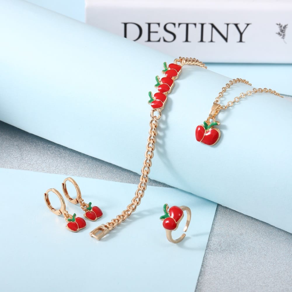 set anak Aksesoris Anak Perempuan Kalung Anting Gelang Set Perhiasan Anak Satu Set Kalung Anting Anak