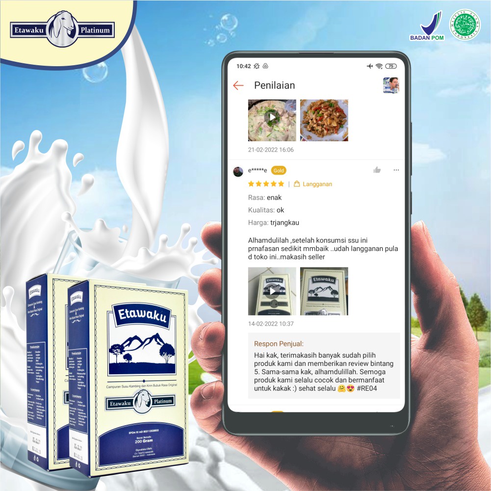 Etawaku Platinum [Bisa COD] - Susu Kambing Etawa Asli Original Provit &amp; Krimer Bubuk Solusi Atasi Masalah Pernapasan / Asma / Kolesterol Tinggi Manfaat Susu Kambing Etawa 20 Manfaat Susu Kambing Etawa