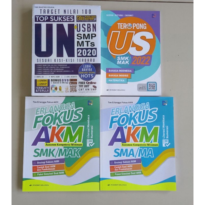 ORIGINAL BUKU ERLANGGA FOKUS AKM SMK/MAK FOKUS AKM SMA /MA TEROPONG US SMK/MAK 2022 TOP SUKSES UN + 