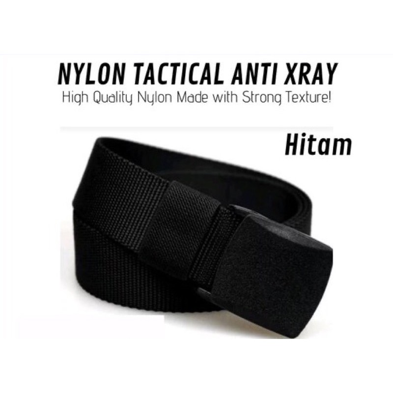 Ikat Pinggang / Gesper Pria Auto Canvas Kain Nylon Tactical Anti Xray