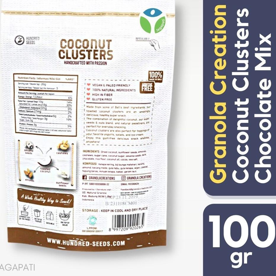 

✨10.10✨ Granola Creations - Coconut Cluster Chocolate Mix 100 gr - Snack Sehat Tanpa Pengawet buruan