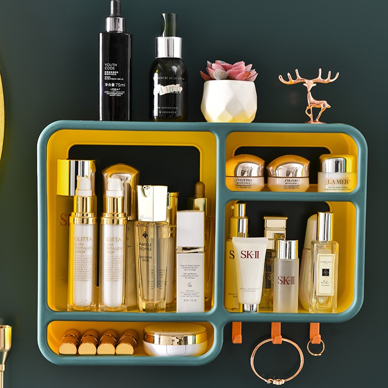 Rak Kosmetik Kamar mandi Gantung dinding Serbaguna Gantungan Organizer Make Up Rack House Container