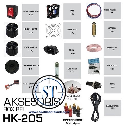 Perlengkapan Box HK-205 Aksesoris Box BELL HK205 HK 205