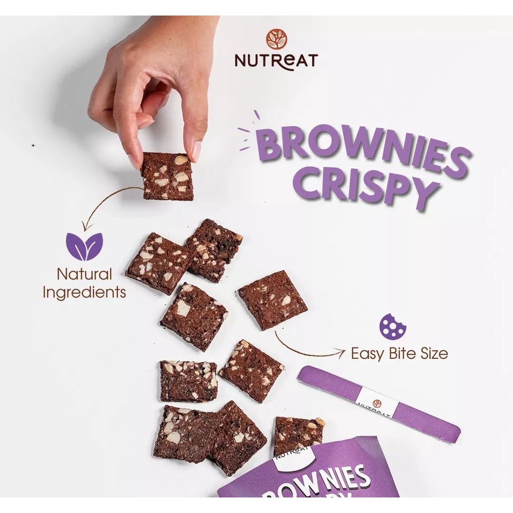 NUTREAT BROWNIES CRISPY HEALTHY SNACK 35GR | CHOCO ALMOND CHEESE