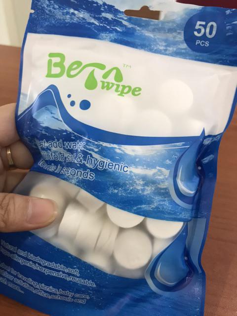 Coin Tissue - Tissue Serbaguna - Tissue Travel - Compressed Tissue Beta Wipe Bare Package (50 Pcs)