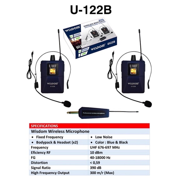 Microphone wireless headset U-122B