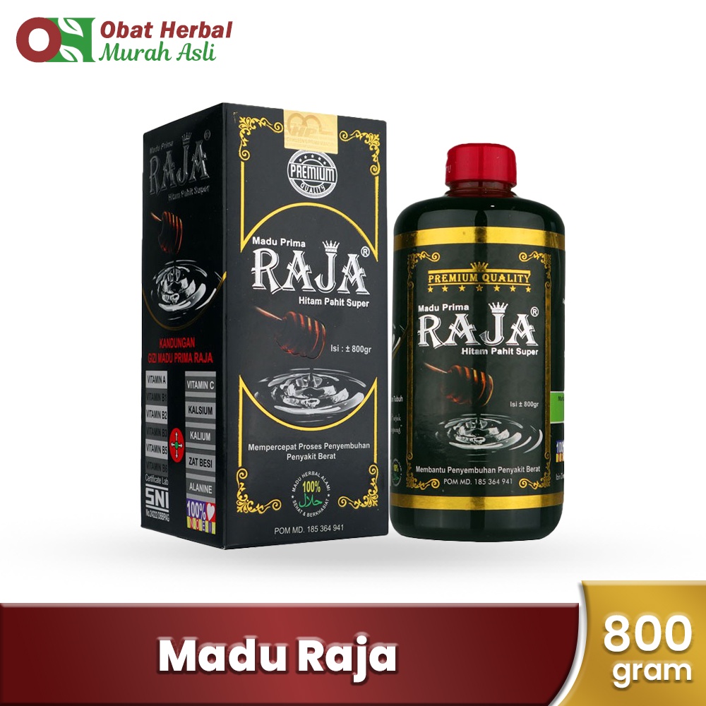 Madu Prima Raja 800gr Hitam Pahit / Diabetes dan Darah Tinggi / 100% Madu Asli Hutan