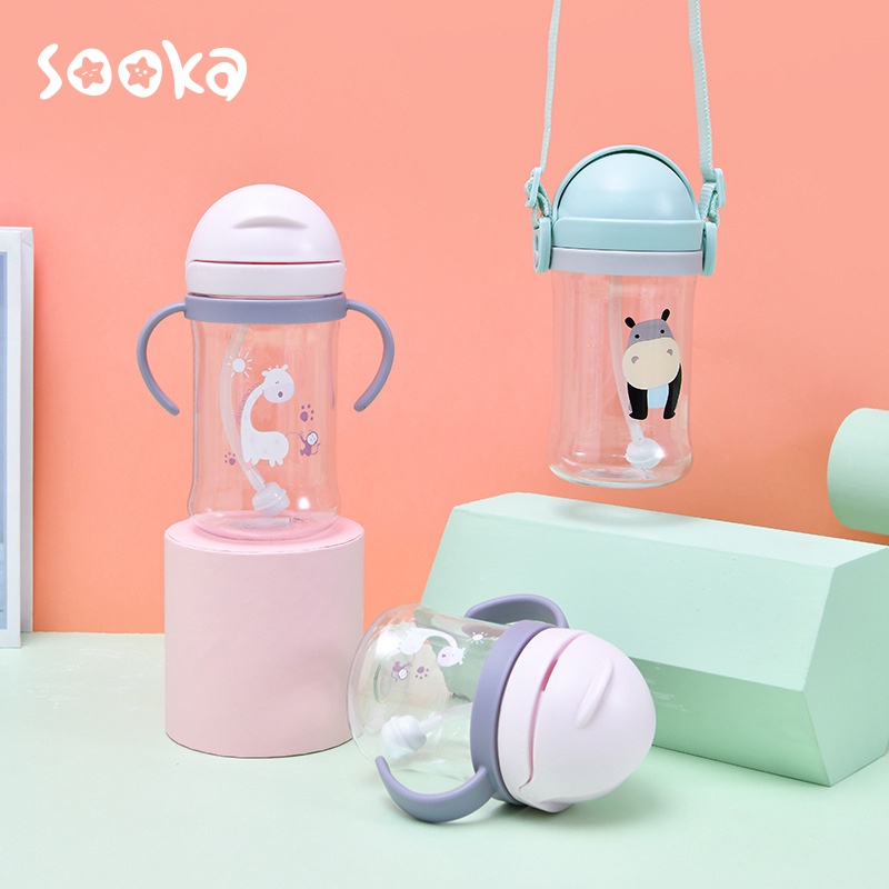 SOOKA Botol Minum Bayi Anak Balita 350ml Training Cup Baby Food Grade Anti Bocor  BPA Free SK-ECD1070