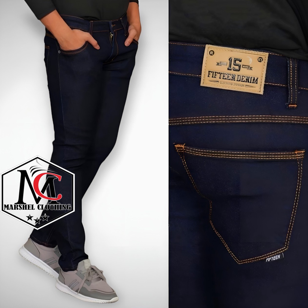 RCL - Celana Jeans Panjang Pria Slim Fit Original FIFTEEN DENIM Navy Blue / FIFTEEN DENIM Celana Jeans Panjang Pria Slim Fit Denim Stretch