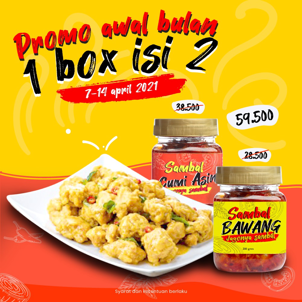 

paket pedas seru (1 box isi 2 sambal)
