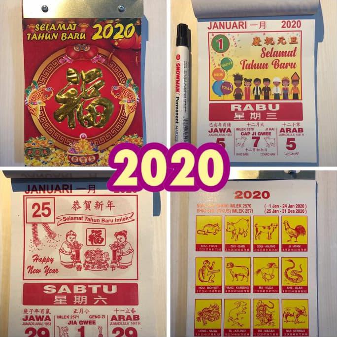 

Kalender 2020 - Kalender China Harian Sobek Ukuran Sedang