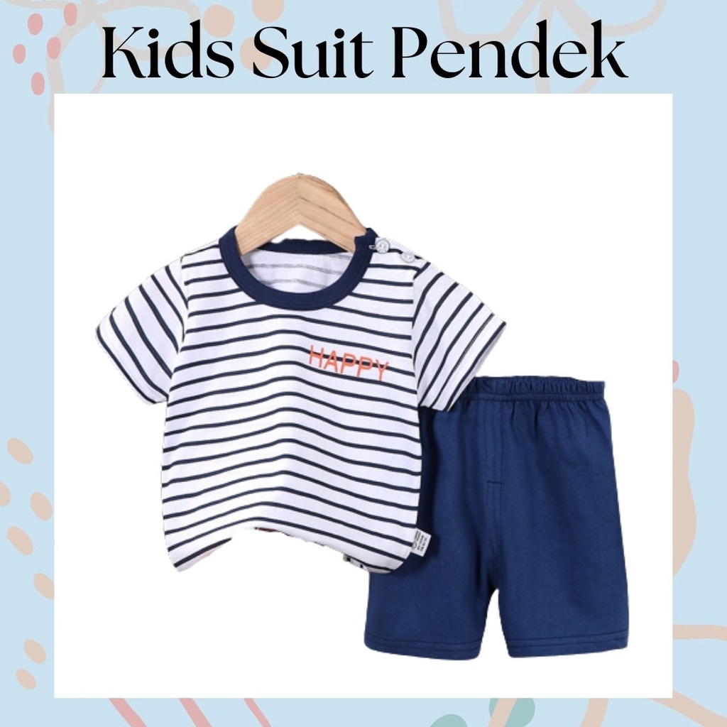 LittleAaron KIDS SUIT PENDEK Setelan Anak Bahan Kaos Lengan + Celana Berkualitas Import ebv cewek new9