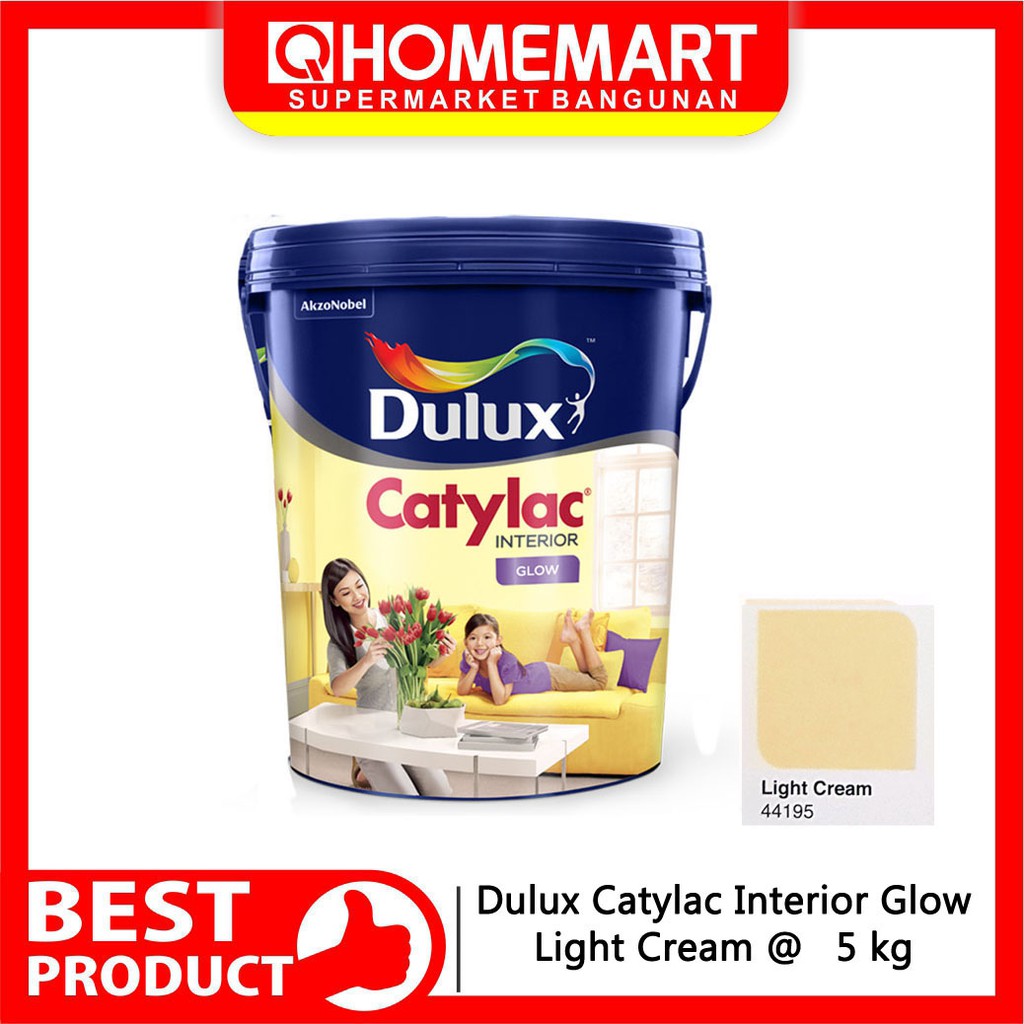  Cat  Tembok  Dulux Catylac Interior Glow Light  Cream  4 5 kg 