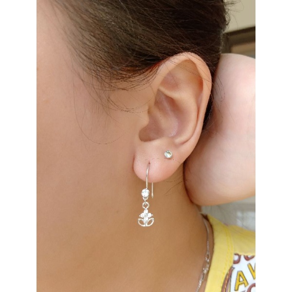 ANTING KAIT MP + GANTUNGAN MP VARIASI / ANTING KAIT PERAK ASLI SILVER 925 LAPIS EMAS/ ANTING FASHION WANITA TERBARU