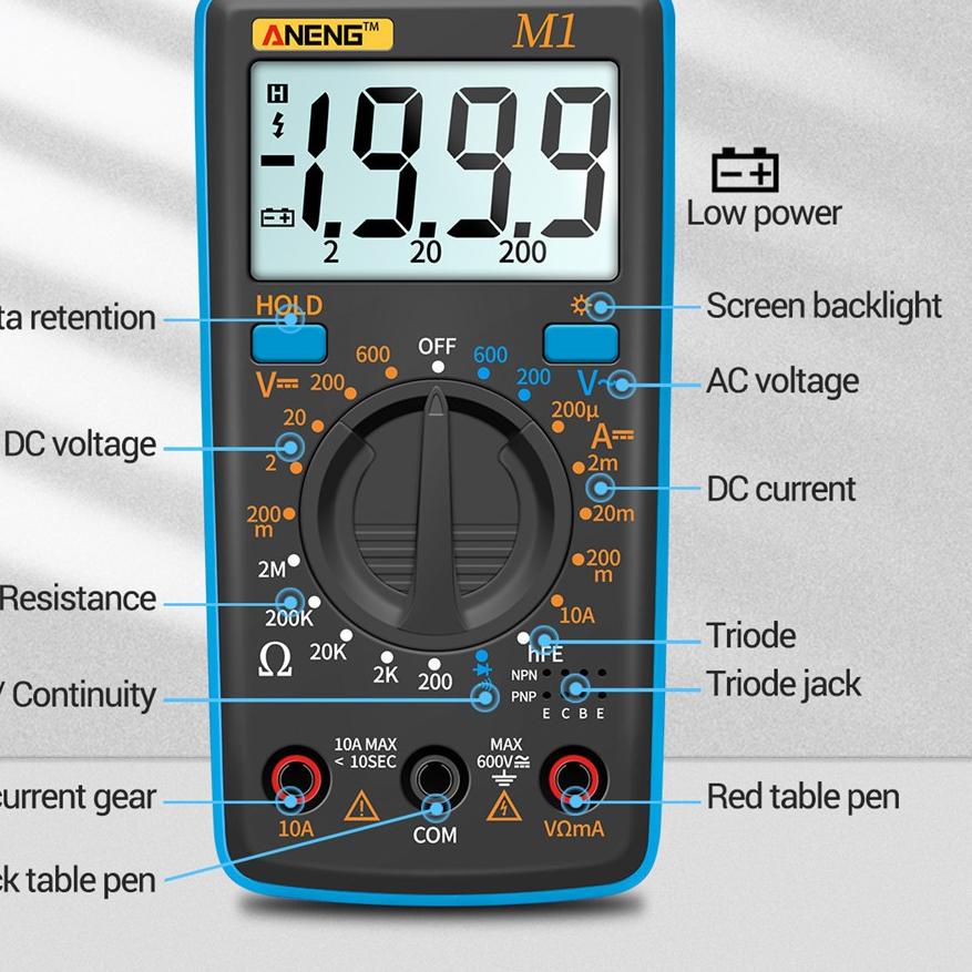 ↔✢❅ ANENG M1 Multimeter Digital Mini Esr Meter Multimetro Tester True Rms Digital Multimeter Testers