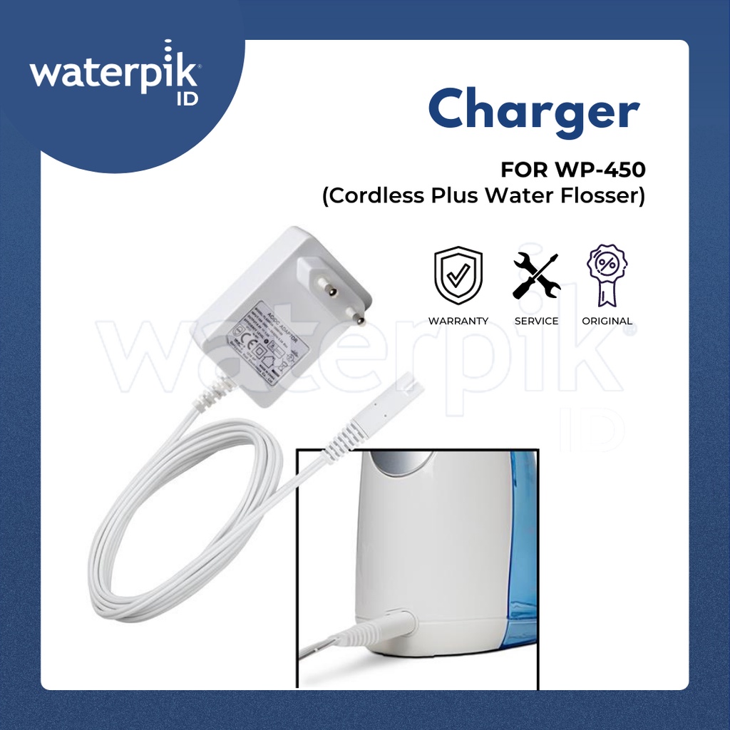 Charger Waterpik Cordless Plus Water Flosser WP-450 Accessories batok colokan listrik adapter | Akse
