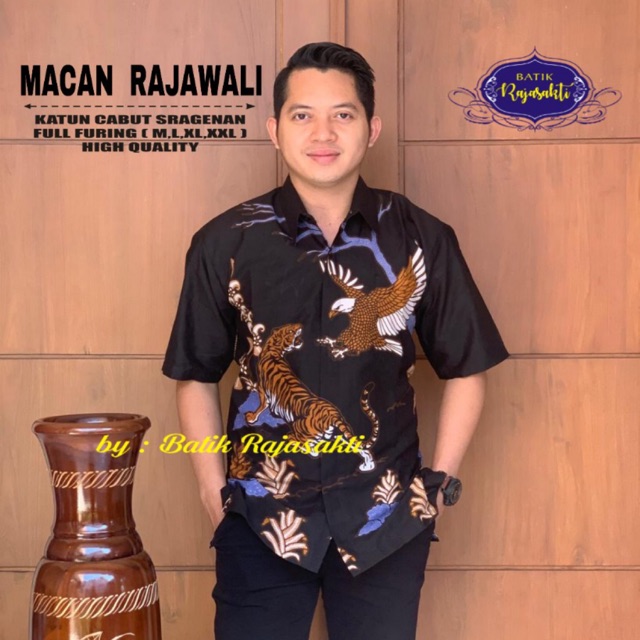 Batik MACAN RAJAWALI Full Furing Katun Cabut Halus Sragenan Size M-XXL