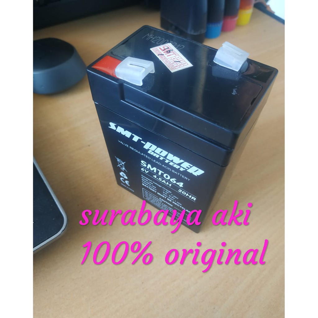 BATTERY 6V 4,5AH EMERGENCY LAMP / AKI KERING LAMPU BATERAI SMT 4.5AH MOBILAN MOTOR ANAK