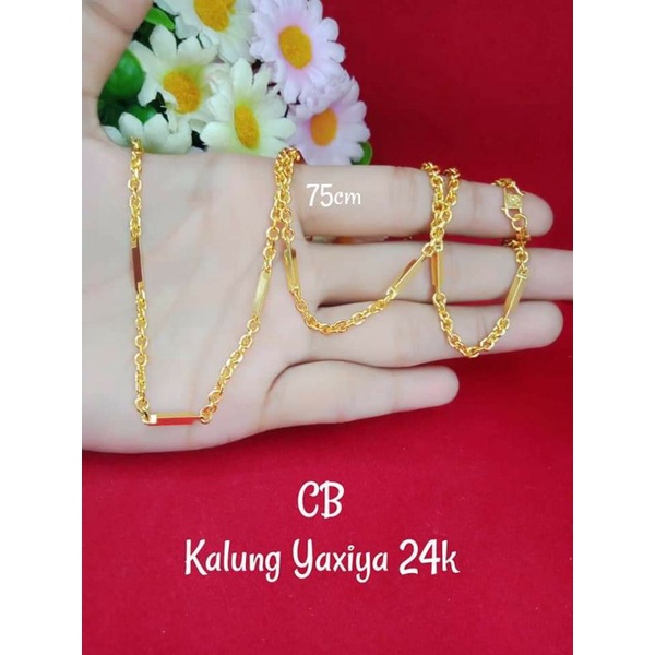 Kalung medan balok 75cm warna 24k