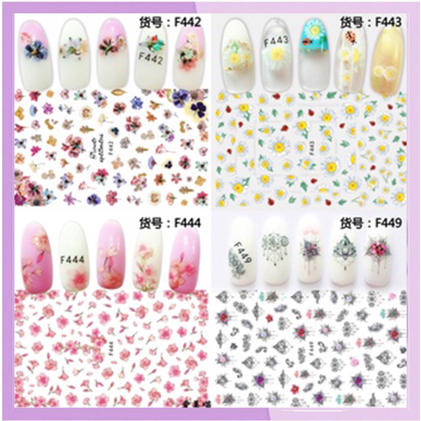 Stiker Kuku Bunga Flower Series Nail Art Sticker Tipis KU032