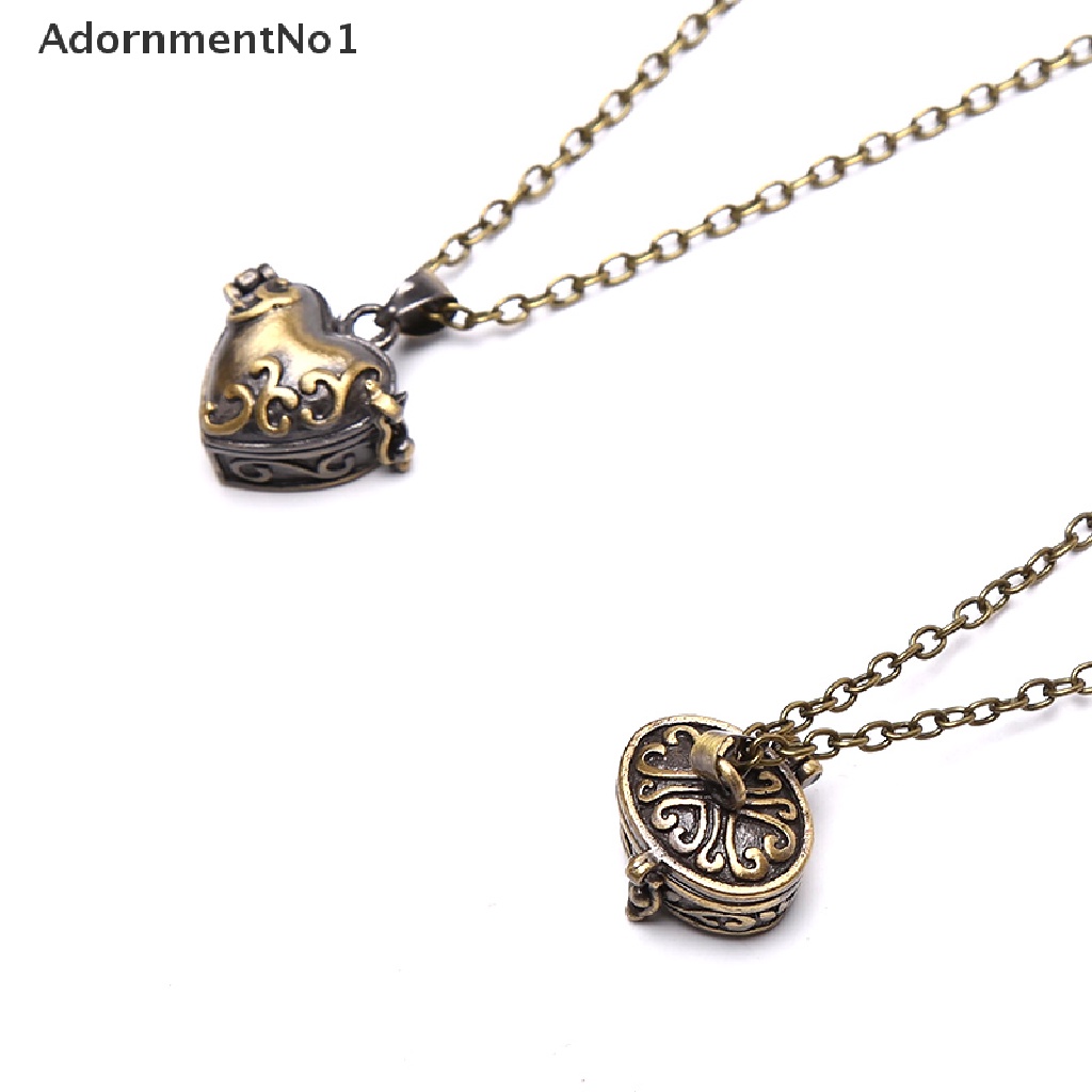 (AdornmentNo1) Kalung Rantai Vintage Liontin Bentuk Hati Motif Tulisan Hair Ashes Bahan Kuningan Untuk Wanita