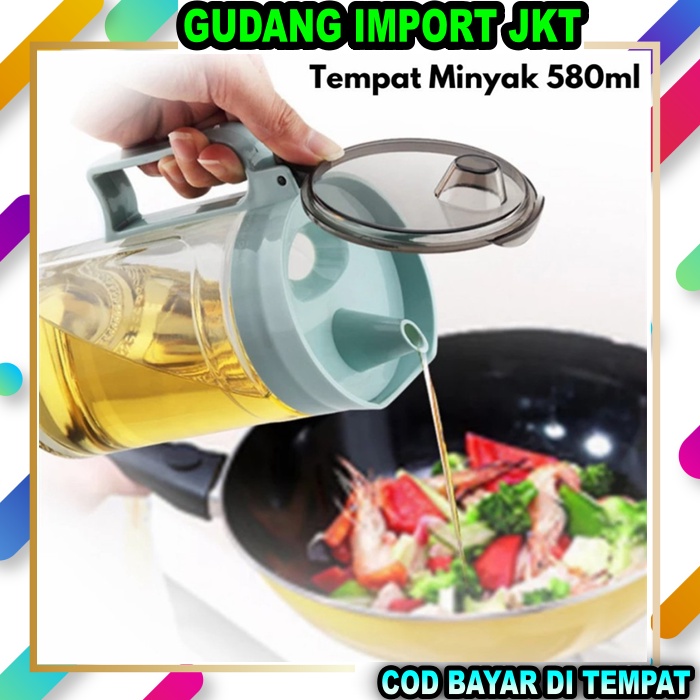GIJ - Botol Minyak Oil Pot Bahan Kaca Serbaguna Tempat Minyak Goreng Kaca 580 ml & 630 ml Botol Kaca