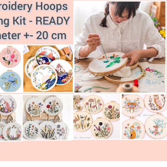 ➱ DIY EMBROIDERY HOOP KIT sulaman kristik jahit bordir with hoop - MIX ☏
