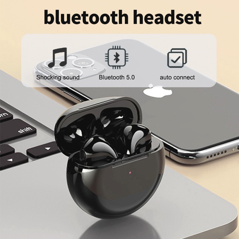 TWS Bluetooth Earphone Wireless Earbud Nirkabel Earbud Peredam Kebisingan Charging Case with Microphone