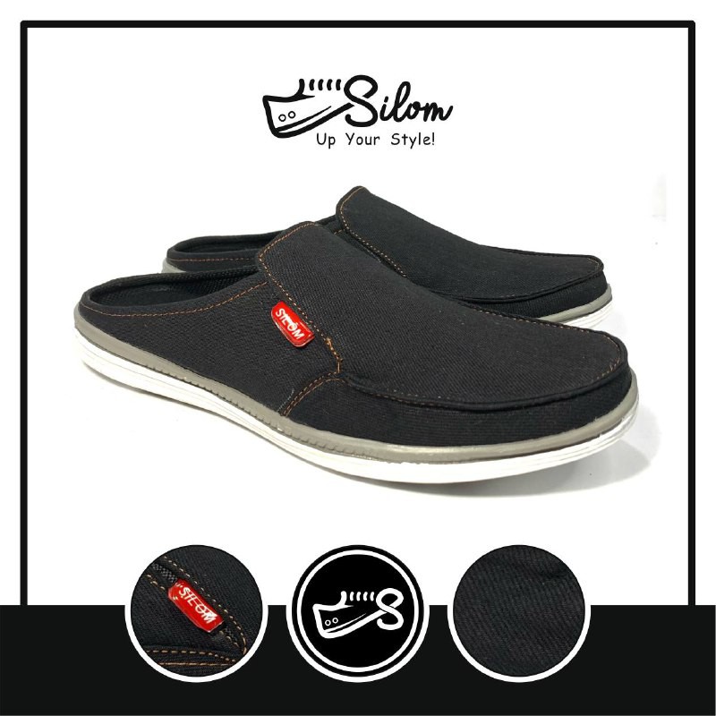 Silom sepatu sandal slop dengan bahan levis sepatu pria size 39-43!!!