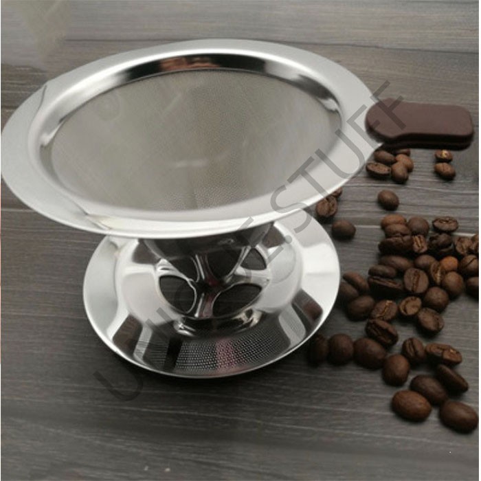 Filter kopi stainless Cone pour over drip coffee cone stainless filter