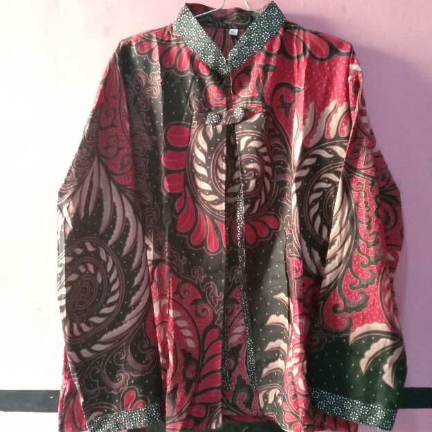 Tey-17 Batik Wanita Asj Sa Hrb026 Kenongo Kemeja Tosca Pendek