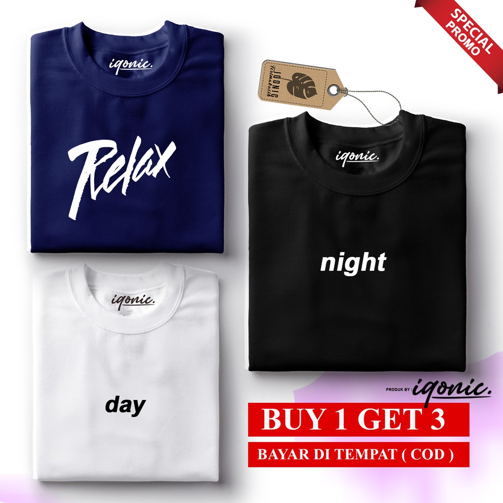 BELI 1 GRATIS 2 PCS - Kaos Distro Pria - Kaos Wanita - UNISEX - KatunTebal PREMIUM - DNR