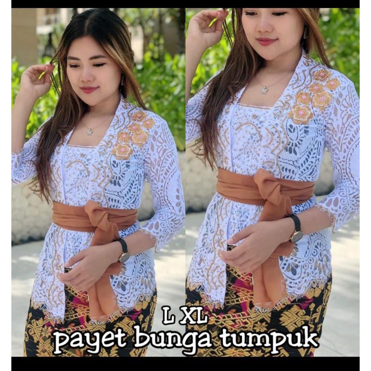 KEBAYA BROKAT PAYET TUMPUK spesial Putih