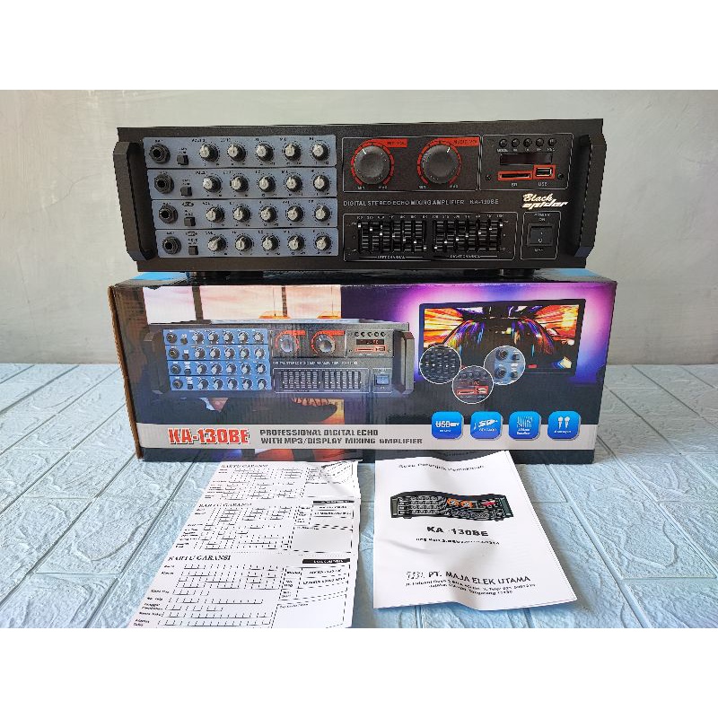POWER AMPLI MIXER AMPLIFIER BLACK SPIDER KA-130BE KA 130BE 4 Chanel Mic Input KA130BE ORIGINAL USB M