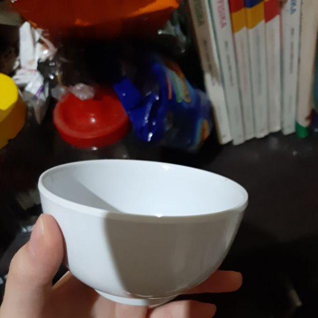 W0704 Mangkok / Mangkuk Melamin Kaki 4 Inc Putih Gading Golden Dragon