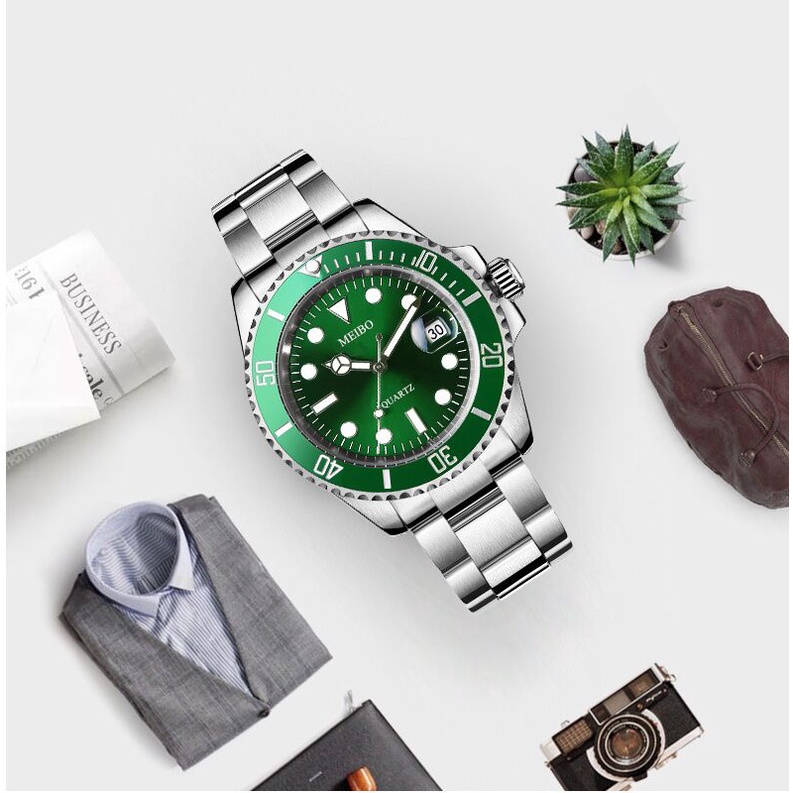 Van Gogh RLX JAM TANGAN PRIA FREE BATRAI ROLEX SUBMARINER DATE SPORT TANGGAL IMPOR MURAH STAINLESS STEEL