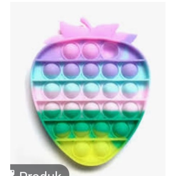 (FREE KELERENG) POP IT RAINBOW MURAH POP IT RAINBOW-Stroberi pastel