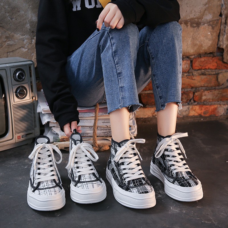 AVANCEID 1812 Sepatu Sneakers Boots Wanita Canvas Kerja Sekolah Hitam Import